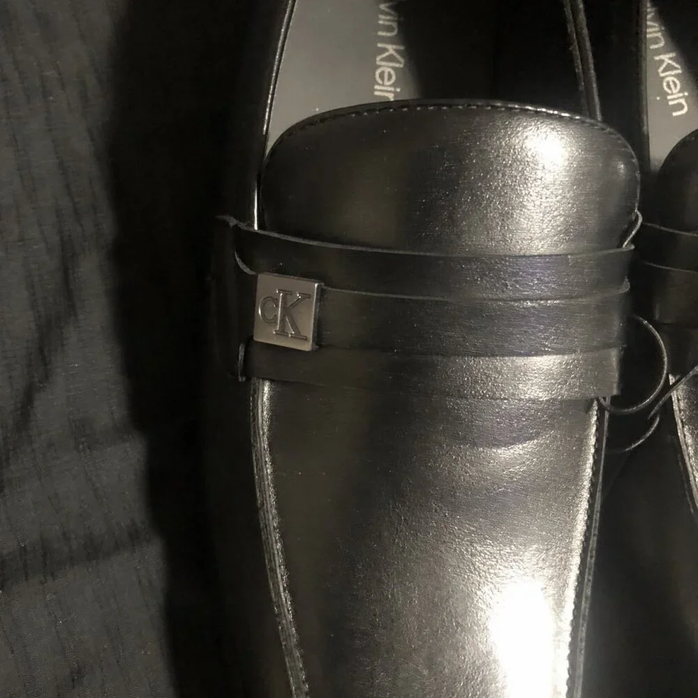 Calvin Klein Men's Dress Shoes, Size 9.5, CMJIMNON-R, Solid Black, Slip-On